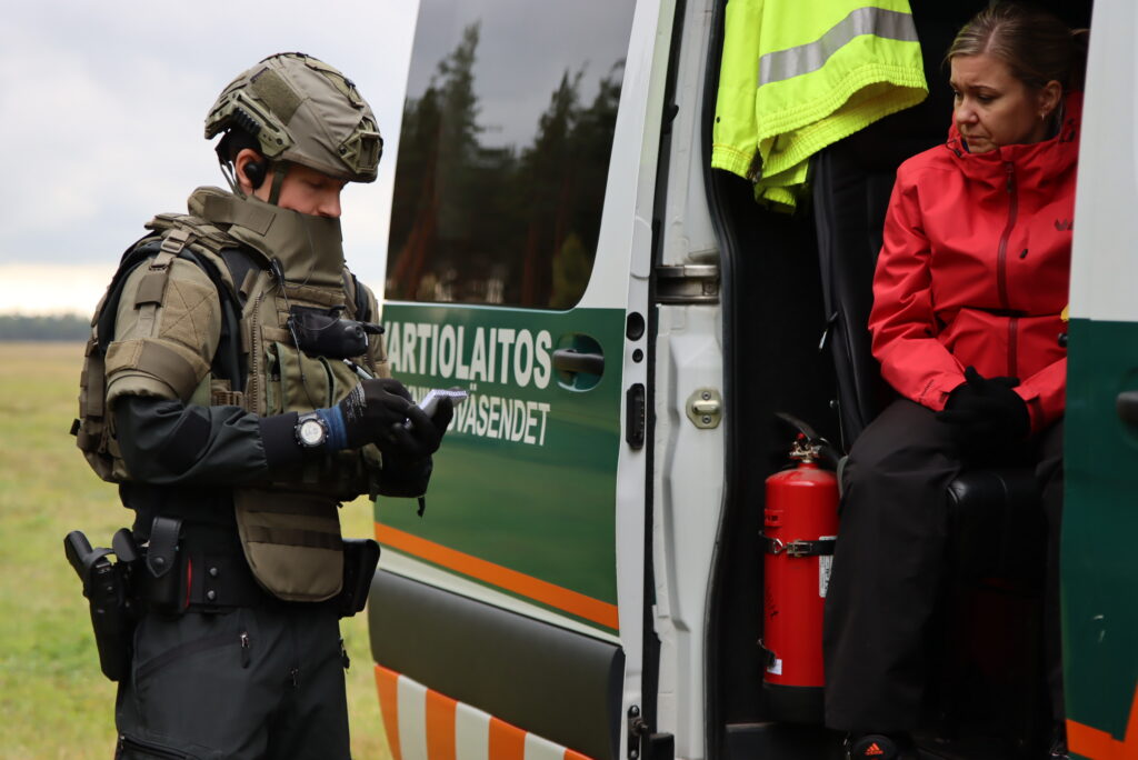 A field exercise on crime prevention at the Border and Coast Guard Academy (Finland)